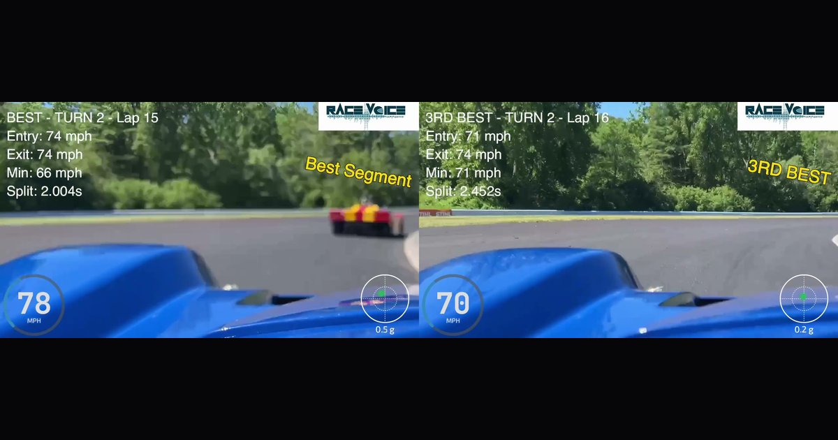 Side-by-Side Video Review: Finding the Faster Line, Corner by Corner