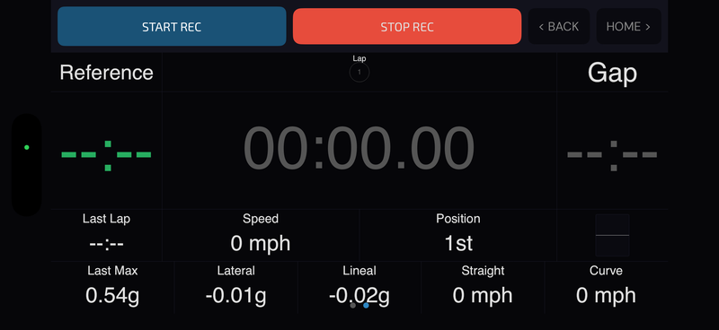 Live Coaching HUD with lap timer, gap times, speed, and G-forces